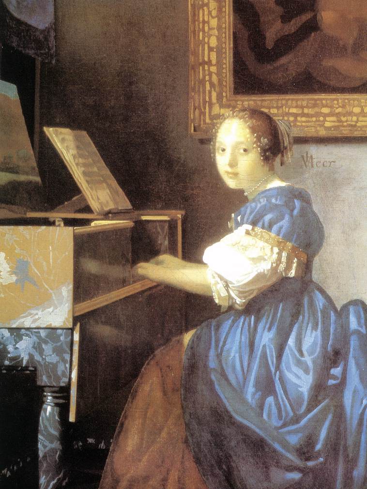 VERMEER VAN DELFT, Jan Lady Seated at a Virginal (detail) aer